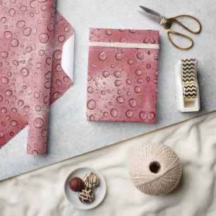 Red Color Water Drip Look Fun Wrapping Paper