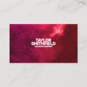 Red Color Watercolor Business Card