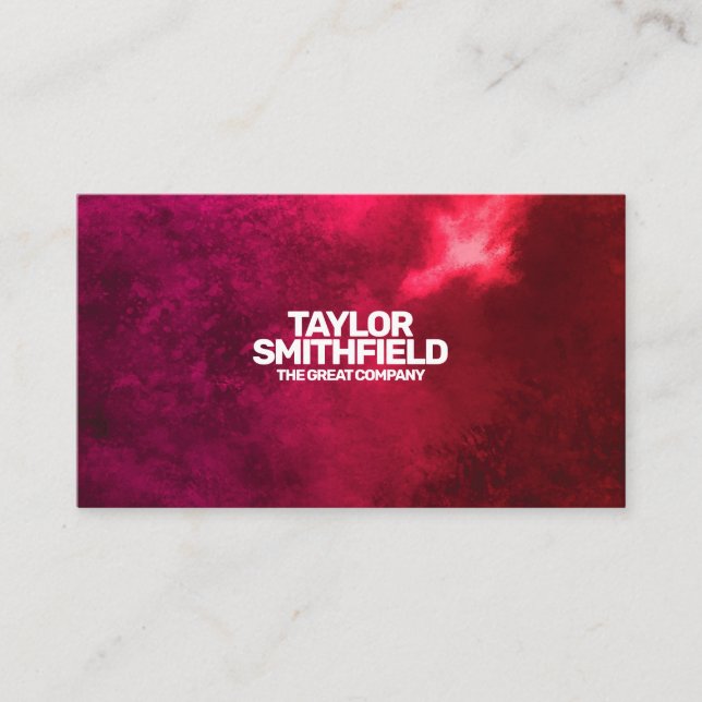 Red Color Watercolor Business Card (Front)