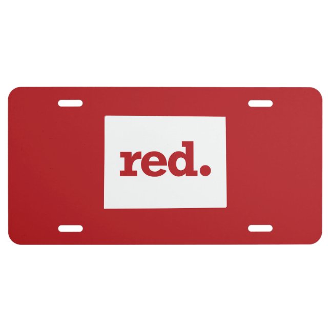 RED COLORADO LICENSE PLATE (Front)