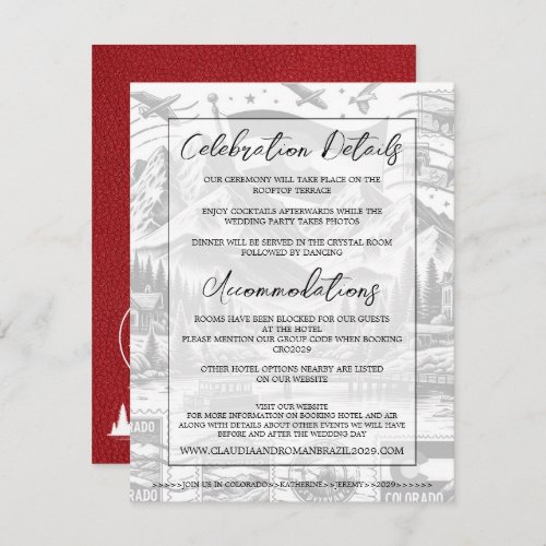 Red Colorado Passport Wedding Enclosure Card