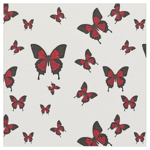 Red colored Butterfies, Swallow tail Butterfly Fabric
