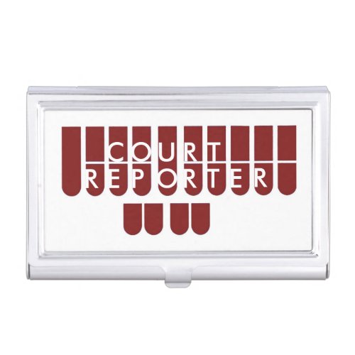 Red colored court reporter business card case