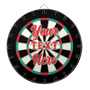 Red Colored Custom Text Classic Vintage Style Dart Board