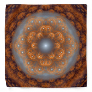 Red colorful bright fractal mandala bandana