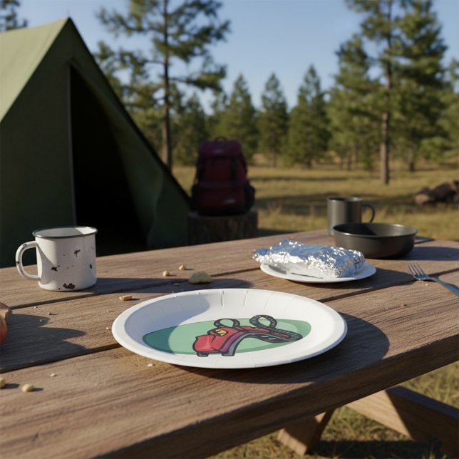 Red Colorful Roller Coaster Ride Paper Plates (Creator Uploaded)