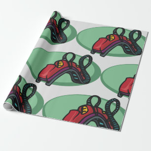 Red Colorful Roller Coaster Ride Wrapping Paper