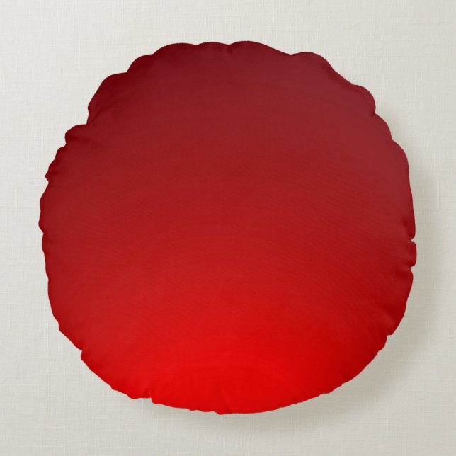 Red colour simple background round pillow (Front)