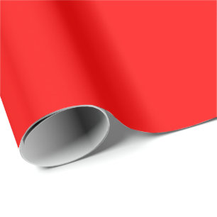 Red Colour solid minimalist Festive Wrapping Paper