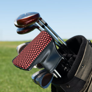 Red Coloured Polka Dot Design Golf Head Cover