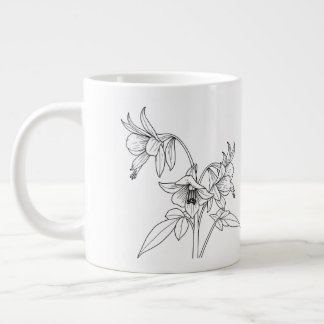 Red Columbine - Aquilegia canadensis - Native  Giant Coffee Mug