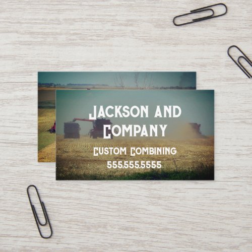 Red Combines Agriculture Business Card