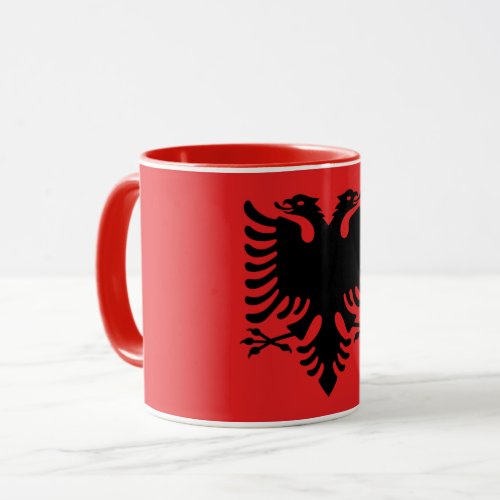 Red Combo Mug with flag of Albania