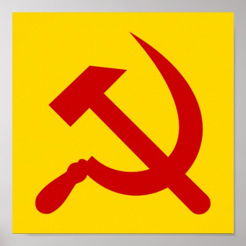 Red Communism hammer and sickle Poster