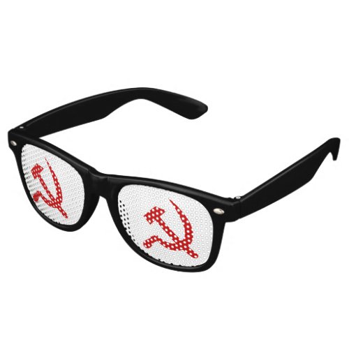 Red Communism hammer and sickle symbol Retro Sunglasses