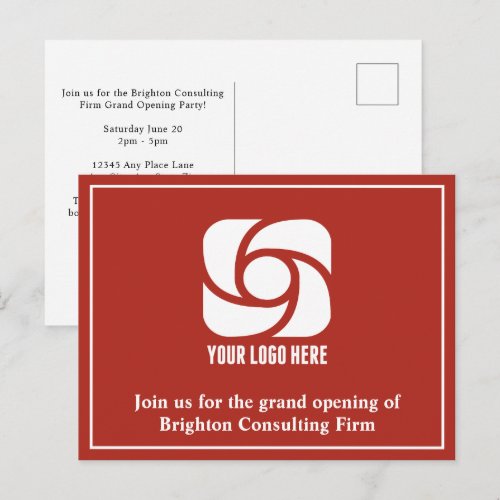 Red Company Advertising Business Logo Postcard