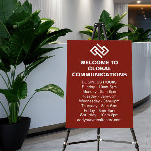 Red Company Custom Business Hours Store Foam Board
