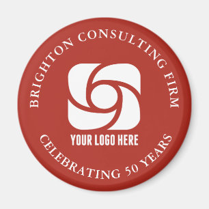 Red Company Logo Custom Business Magnet