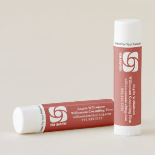 Red Company Logo Custom Business Marketing Lip Balm