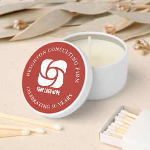 Red Company Logo Custom Business Marketing Mini Candle Favors