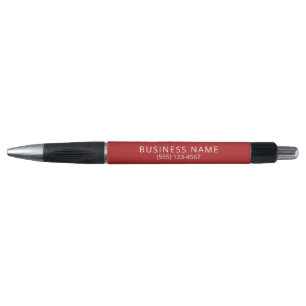 Red Company Name, Phone Promotional Business Pen