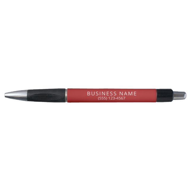 Red Company Name, Phone Promotional Business Pen (Front)