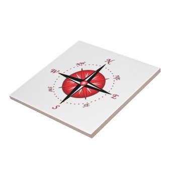 Red Compass Rose Tile | Zazzle