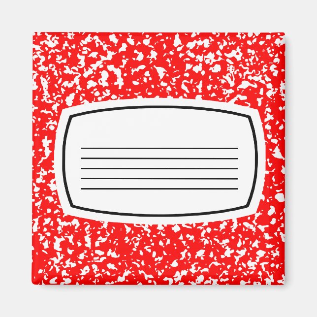 red composition book magnet (Front)