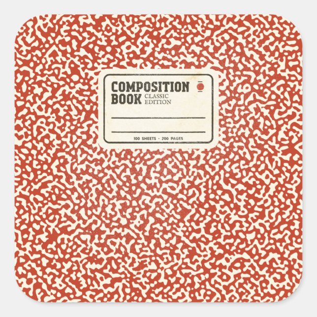 Red Composition Notebook with Label (Front)