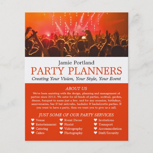 Red Concert Crowd Party Event Planner Advertising Flyer
