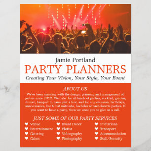 Red Concert Crowd, Party Event Planner Advertising Flyer