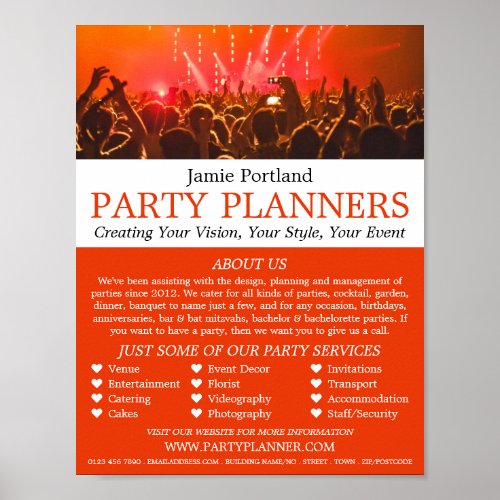 Red Concert Crowd Party Event Planner Advertising Poster