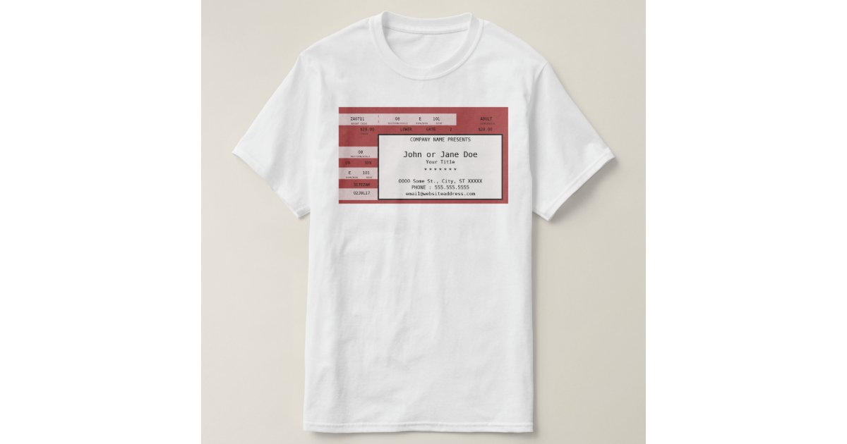 red concert ticket T-Shirt | Zazzle