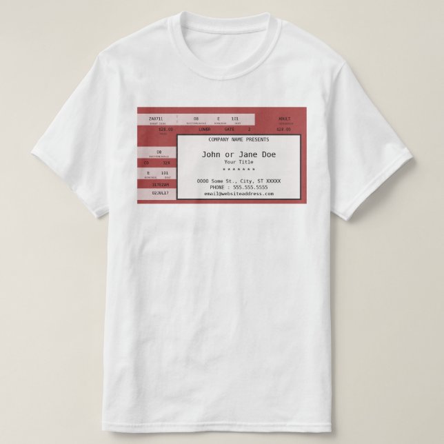 red concert ticket T-Shirt (Design Front)