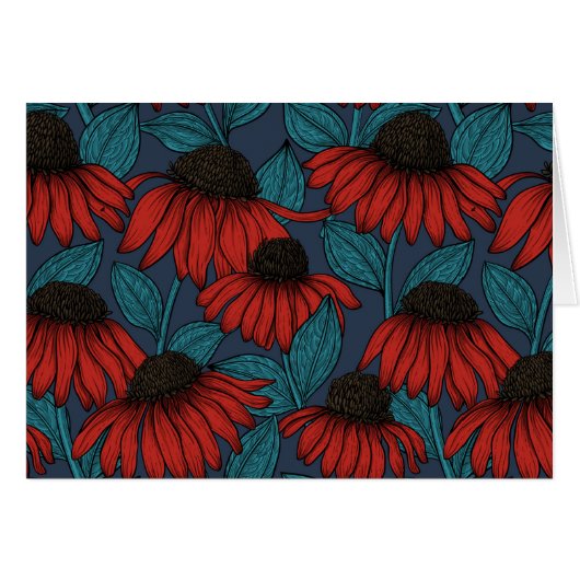 Red coneflowers cards (Front Horizontal)
