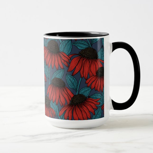 Red coneflowers mug (Right)