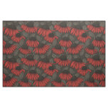 Red coneflowers on brown fabric