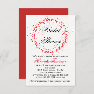 Red Confetti - 3x5 Bridal Shower Invitation