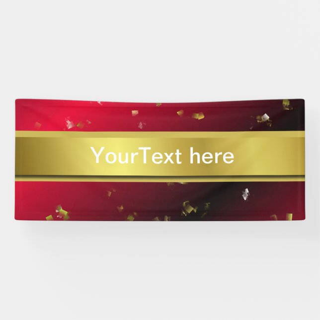 red, confetti, black, gold, banner, template, banner (Horizontal)