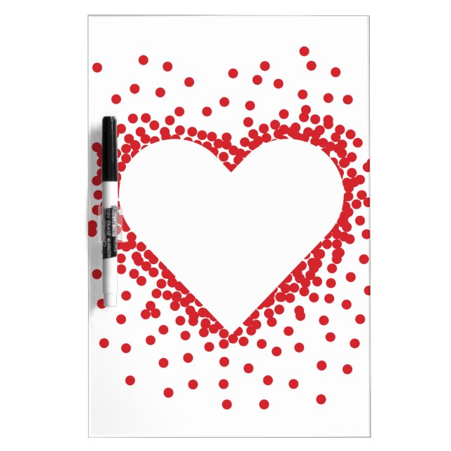 Red Confetti Heart Dry Erase Board (Front)