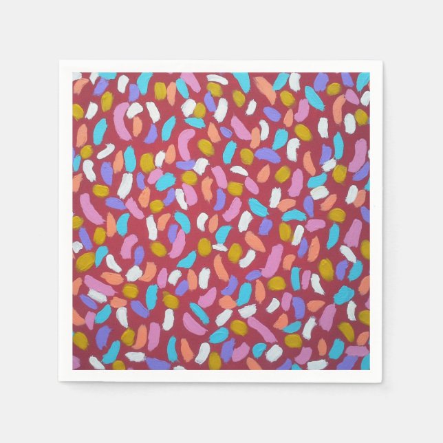 Red Confetti Paper Napkins (Front)