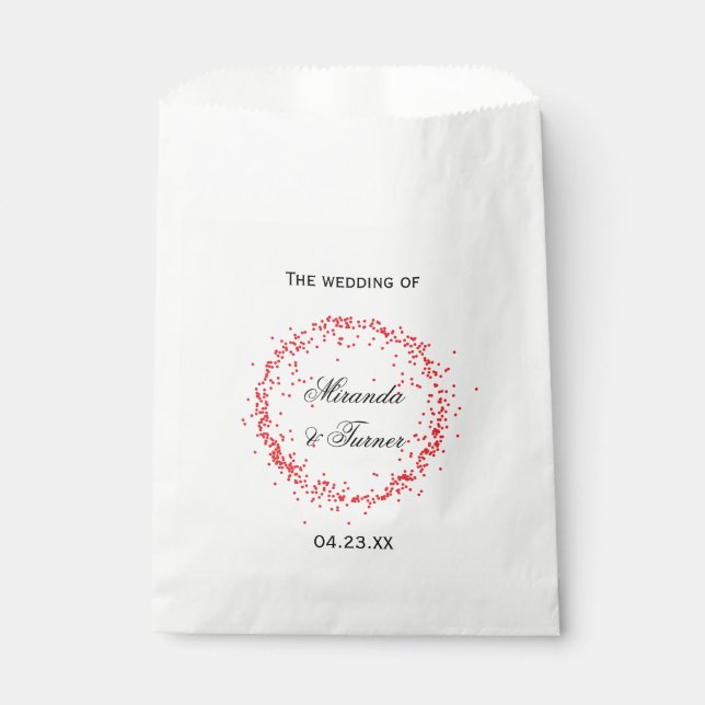 Red Confetti Wedding - Favor Bag (Front)
