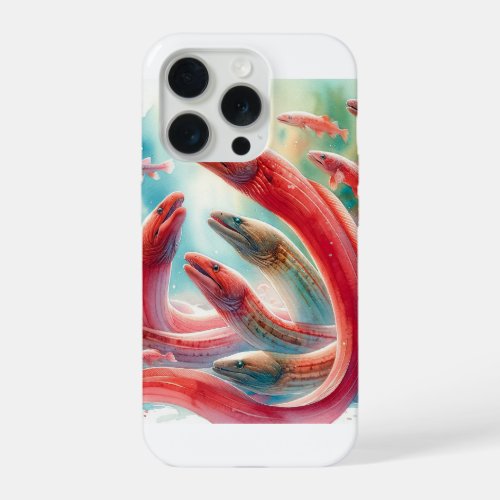 Red Conger Eels 060624AREF105 _ Watercolor iPhone 15 Pro Case