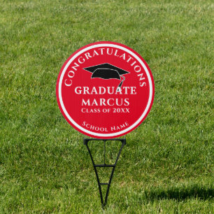 Red Congratulations Graduate Photo Graduation Sign