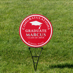 Red Congratulations Graduate Photo Graduation Sign