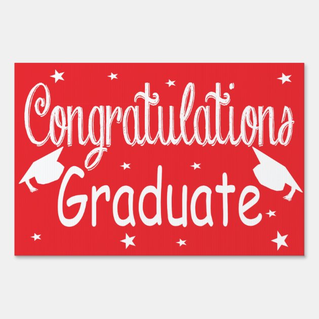 Red Congratulations Graduate Yard Sign