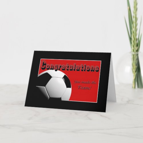 Red Congratulations you made the team Card