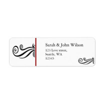 red contemporary address labels