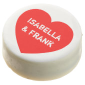 Red Conversation Heart Chocolate Dipped Oreo (Angled)