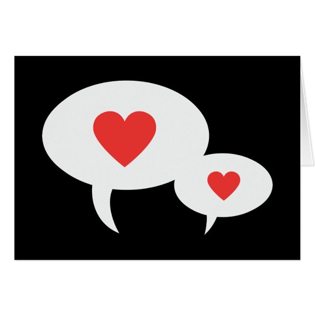 Red Conversation Heart Speech Bubbles Cards (Front Horizontal)
